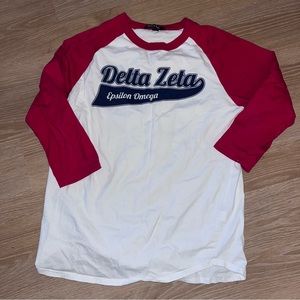 Delta zeta sorority epsilon omega chapter baseball tshirt